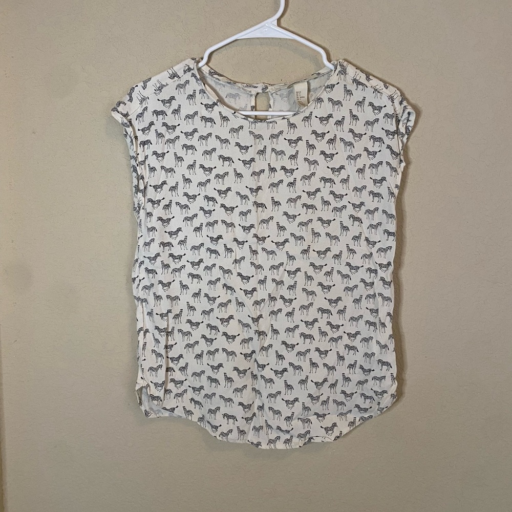 H&M Zebra print blouse Size 4